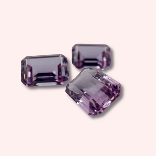 7x5mm high-quality rectangular lab-grown amethyst crystal, perfect for lost wax casting and unique jewellery making