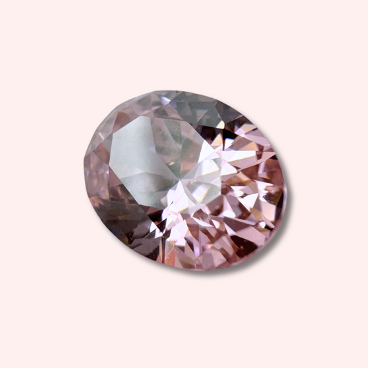 An oval pink nano crystal, 5x7mm. This cast-in-place gemstone is ideal for lost wax casting.