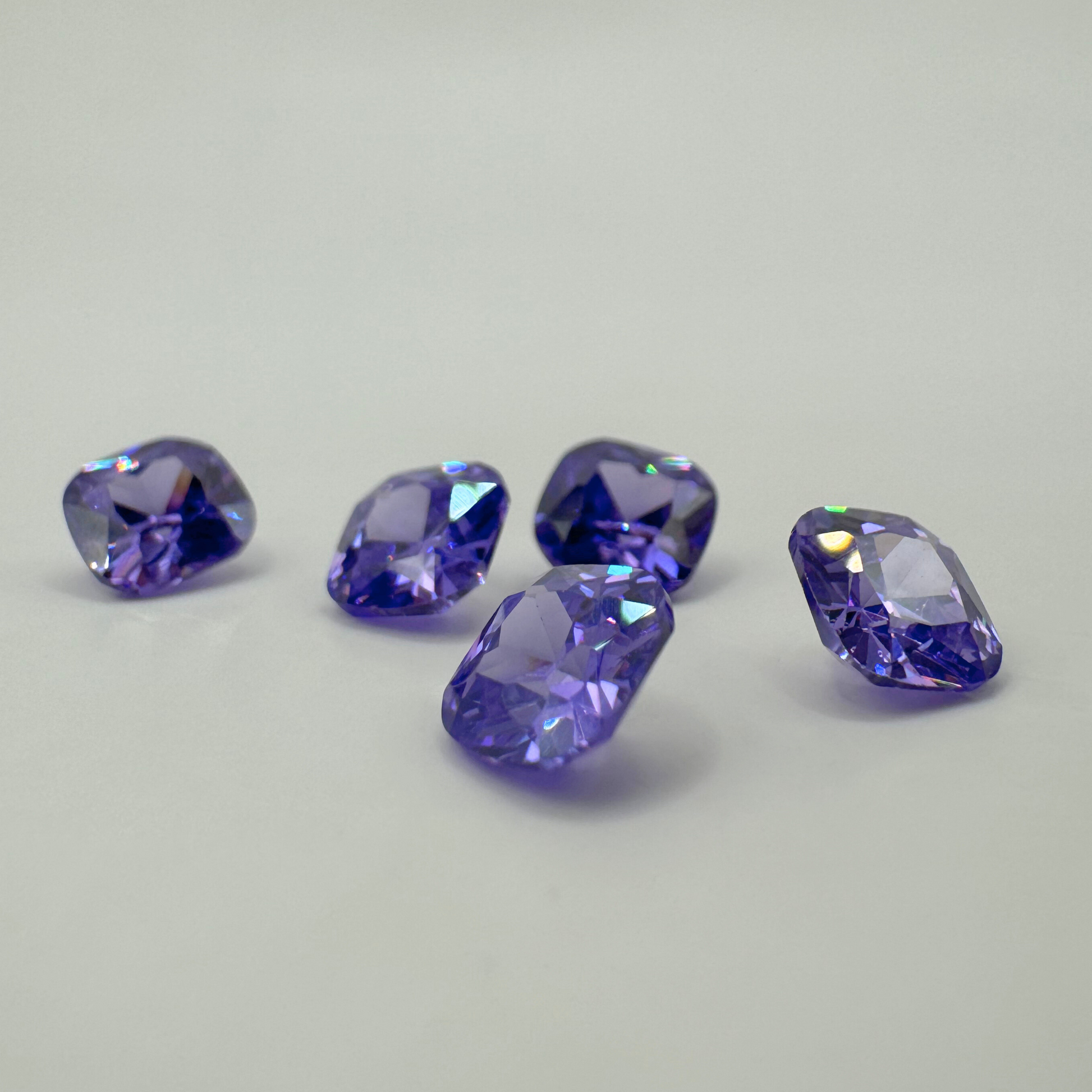 6x6mm cushion cut square violet CZ, designed for cast-in-place applications, adding an alternative touch to creative jewellery projects