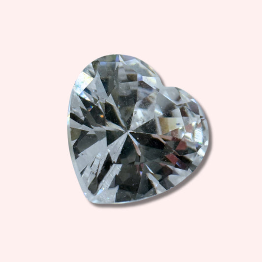 heart shape cubic zirconia. cast in place option for lost wax jewellery making.